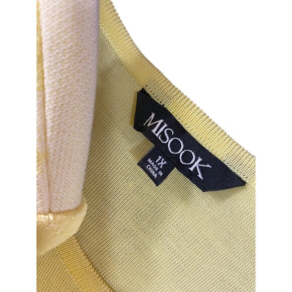 Misook 1X Yellow Black Open Front Jacket Set Sleeveless Tank Set Classic Luxury - Picture 11 of 12